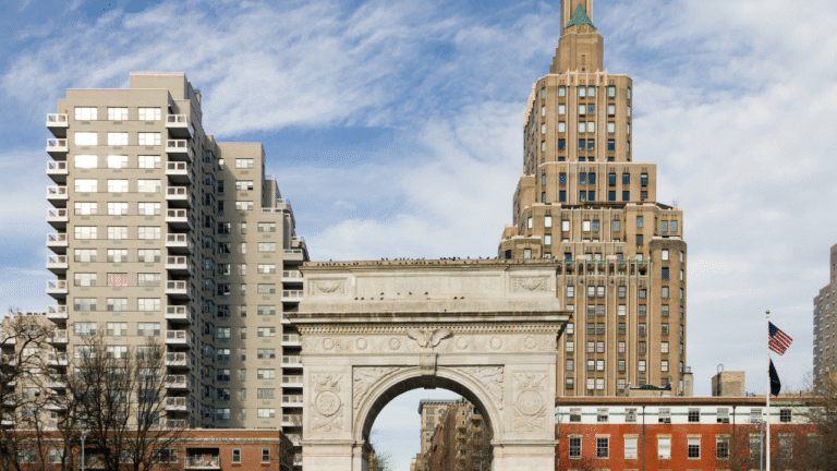 swastika drawn on nyc washington square park arch